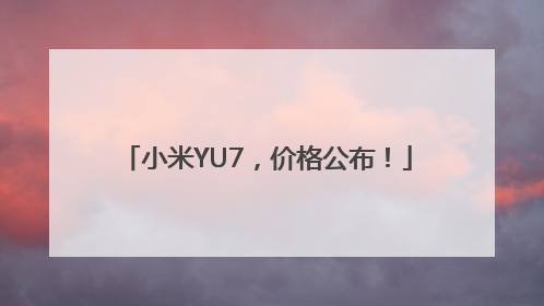 小米YU7，价格公布！