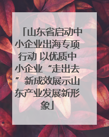 山东省启动中小企业出海专项行动 以优质中小企业“走出去”新成效展示山东产业发展新形象