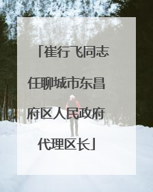 崔行飞同志任聊城市东昌府区人民政府代理区长