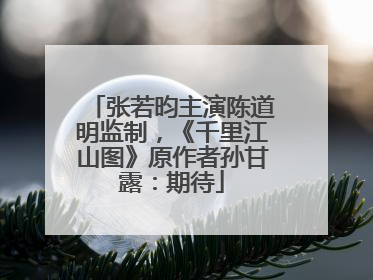 张若昀主演陈道明监制，《千里江山图》原作者孙甘露：期待