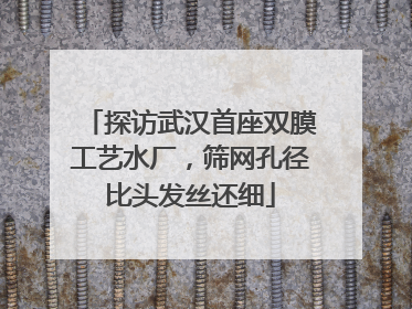 探访武汉首座双膜工艺水厂，筛网孔径比头发丝还细