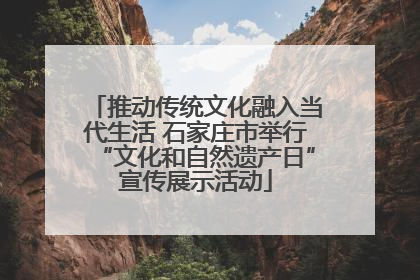 推动传统文化融入当代生活 石家庄市举行“文化和自然遗产日”宣传展示活动