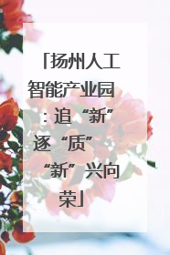 扬州人工智能产业园：追“新”逐“质” “新”兴向荣