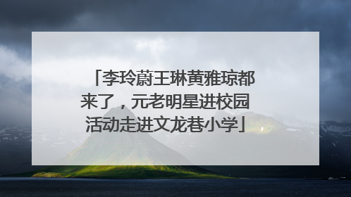 李玲蔚王琳黄雅琼都来了，元老明星进校园活动走进文龙巷小学