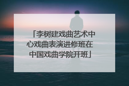 李树建戏曲艺术中心戏曲表演进修班在中国戏曲学院开班