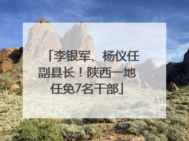 李银军、杨仪任副县长！陕西一地任免7名干部