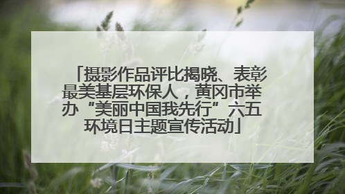 摄影作品评比揭晓、表彰最美基层环保人，黄冈市举办“美丽中国我先行”六五环境日主题宣传活动