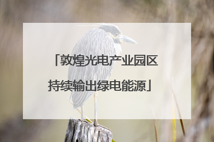 敦煌光电产业园区持续输出绿电能源