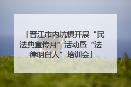 晋江市内坑镇开展“民法典宣传月”活动暨“法律明白人”培训会
