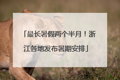 最长暑假两个半月！浙江各地发布暑期安排