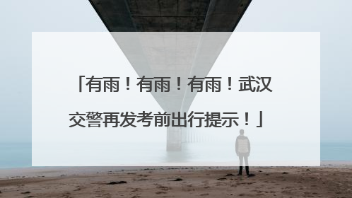 有雨！有雨！有雨！武汉交警再发考前出行提示！