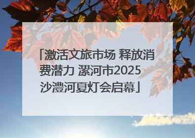激活文旅市场 释放消费潜力 漯河市2025沙澧河夏灯会启幕