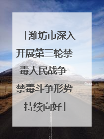 潍坊市深入开展第三轮禁毒人民战争 禁毒斗争形势持续向好