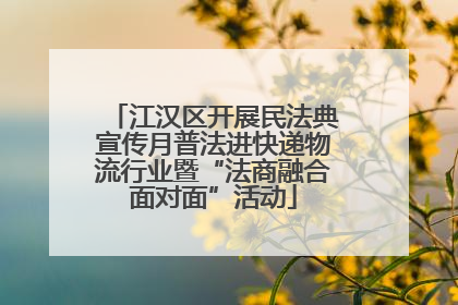 江汉区开展民法典宣传月普法进快递物流行业暨“法商融合面对面”活动