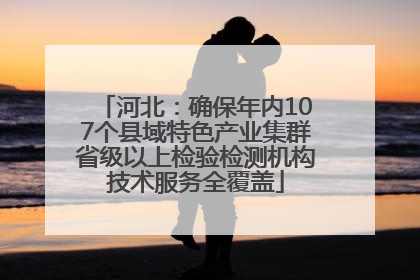 河北：确保年内107个县域特色产业集群省级以上检验检测机构技术服务全覆盖