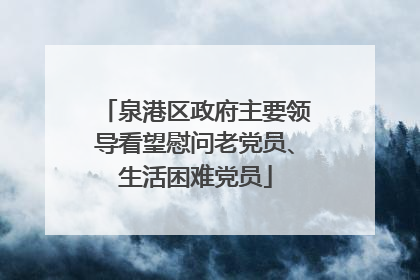泉港区政府主要领导看望慰问老党员、生活困难党员