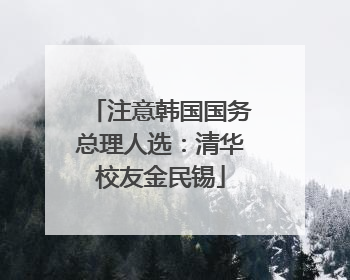 注意韩国国务总理人选：清华校友金民锡
