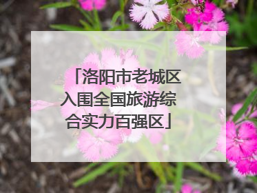 洛阳市老城区入围全国旅游综合实力百强区