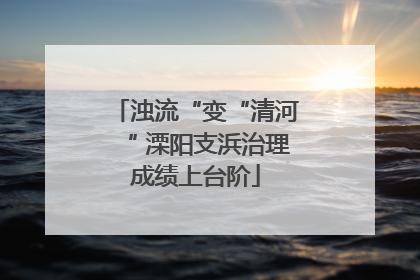 浊流“变“清河“ 溧阳支浜治理成绩上台阶