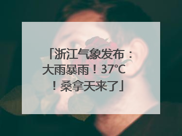 浙江气象发布：大雨暴雨！37℃！桑拿天来了
