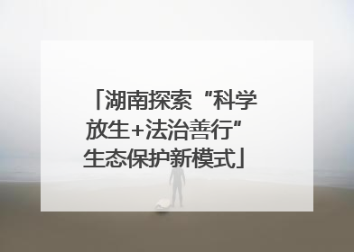 湖南探索“科学放生+法治善行”生态保护新模式