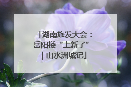 湖南旅发大会：岳阳楼“上新了”｜山水洲城记