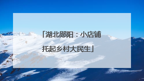 湖北郧阳：小店铺托起乡村大民生