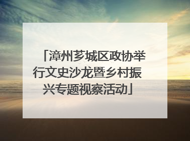 漳州芗城区政协举行文史沙龙暨乡村振兴专题视察活动
