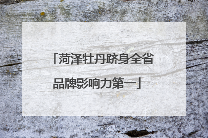 菏泽牡丹跻身全省品牌影响力第一
