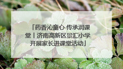 药香沁童心 传承润课堂丨济南高新区景汇小学开展家长进课堂活动