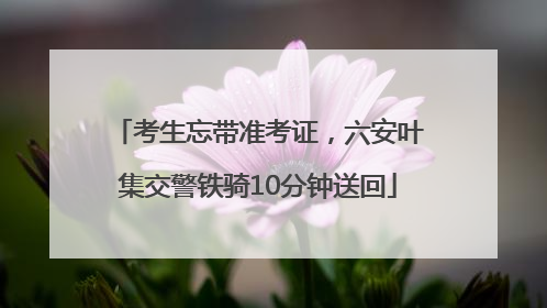 考生忘带准考证，六安叶集交警铁骑10分钟送回