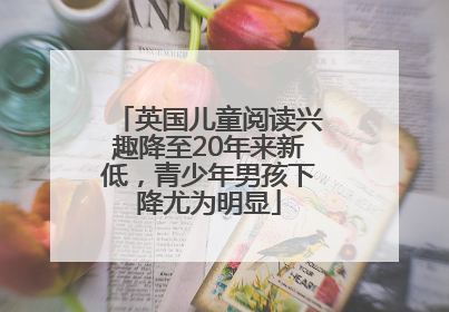 英国儿童阅读兴趣降至20年来新低，青少年男孩下降尤为明显