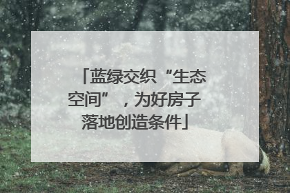 蓝绿交织“生态空间”，为好房子落地创造条件