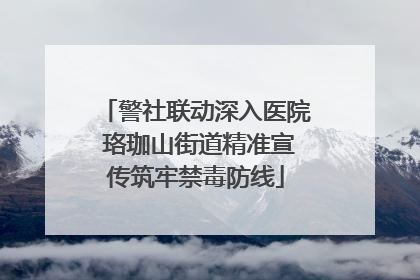 警社联动深入医院 珞珈山街道精准宣传筑牢禁毒防线