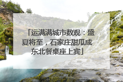运满满城市数观：盛夏将至，石家庄甜瓜成东北餐桌座上宾