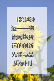 跨越速运——物流网络货运的创新先锋与品质标杆