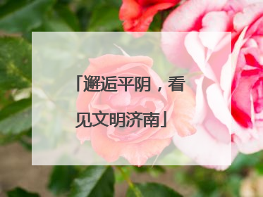 邂逅平阴，看见文明济南