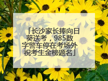 长沙家长捧向日葵送考，985数字警车停在考场外祝考生金榜题名
