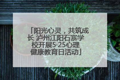 阳光心灵，共筑成长 泸州江阳石寨学校开展5·25心理健康教育日活动