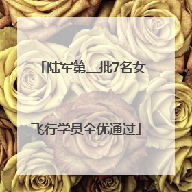 陆军第三批7名女飞行学员全优通过