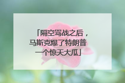 隔空骂战之后，马斯克爆了特朗普一个惊天大瓜