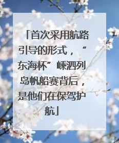 首次采用航路引导的形式，“东海杯”嵊泗列岛帆船赛背后，是他们在保驾护航
