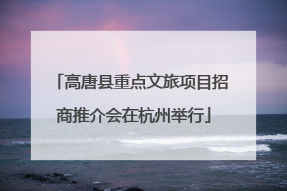 高唐县重点文旅项目招商推介会在杭州举行