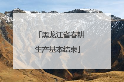 黑龙江省春耕生产基本结束