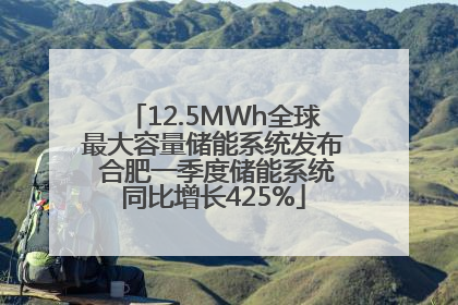 12.5MWh全球最大容量储能系统发布 合肥一季度储能系统同比增长425%