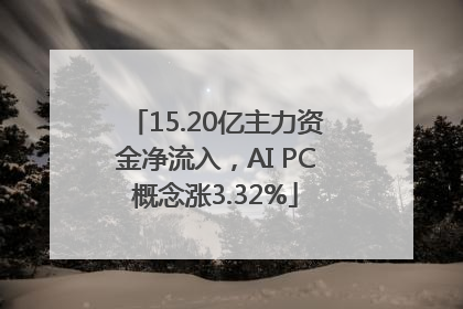 15.20亿主力资金净流入，AI PC概念涨3.32%