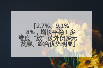 2.7%、9.1%、8%，增长平稳！多维度“数”读外贸多元发展、综合优势明显