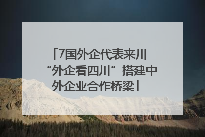 7国外企代表来川 “外企看四川”搭建中外企业合作桥梁